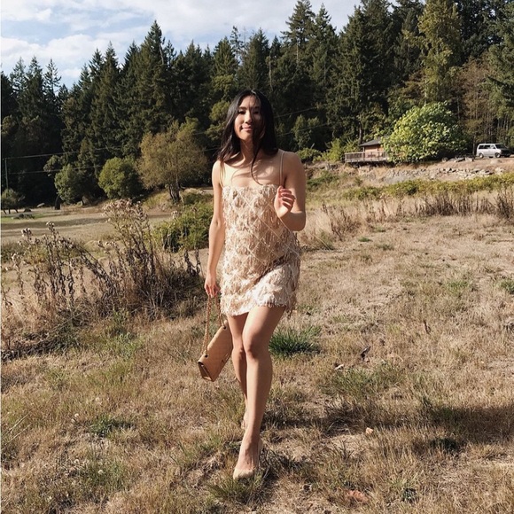 Showpo Sequin Champagne Mini Dress - Picture 1 of 7